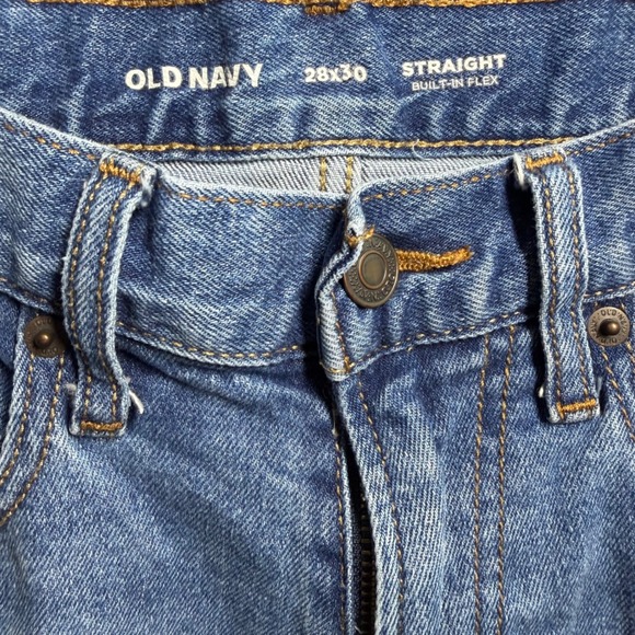 Old Navy Straight Leg Jeans 28x30 Blue Built-In Flex Denim - Picture 3 of 4